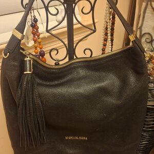 Michael Kors Black Pebbled Leather Hobo Bag